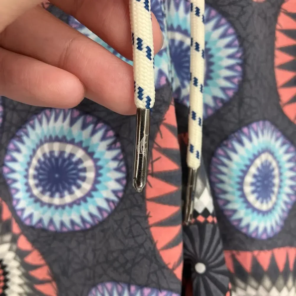 Tommy Bahama Relax Blue Orange White Mandala Lined Drawstring Swim Short Trunks